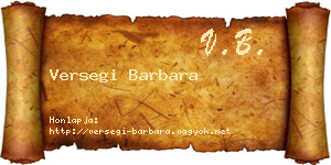 Versegi Barbara névjegykártya